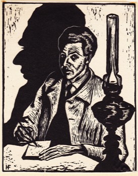 SELF PORTRAIT, HOHENHEIM 1932. 162 x 128 mm 