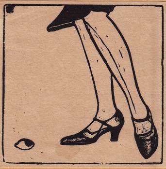 GIRLS SHOES. W.E. 2.5 x 2.5 ins. 64 x 64 mm.