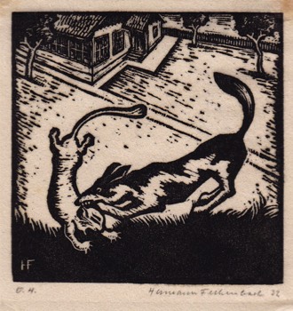 THEN CAME THE DOG. 78 x 79 mm. ('The Kid…' 1928)