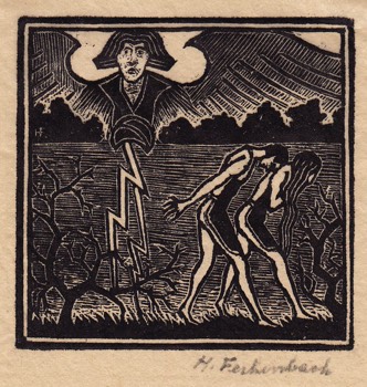 BANISHMENT FROM EDEN. 64 x 67 mm. Genesis 1929 -1936