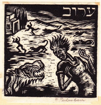 WILD BEASTS. Wood engravings cut c. 1930. 61 x 61 mm.