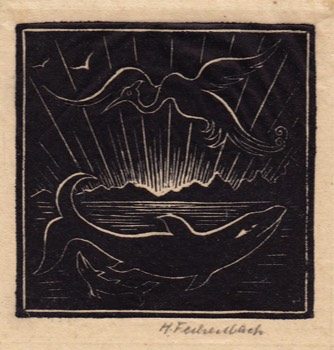 FISH AND BIRDS. 64 x 67 mm. Genesis 1929 -1936