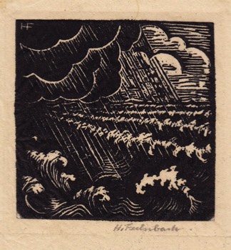 THE DIVISION OF THE WATERS. 64 x 67 mm. Genesis 1929 -1936