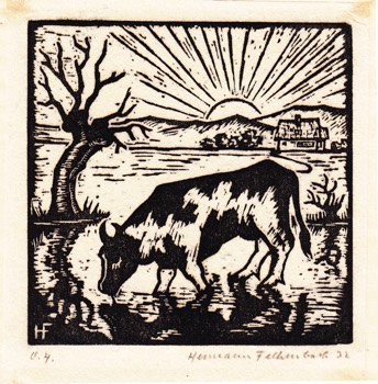 THEN CAME AN OX. 78 x 79 mm. ('The Kid…' 1928)