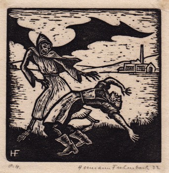 THEN CAME THE ANGEL OF DEATH. 78 x 79 mm. ('The Kid…' 1928)